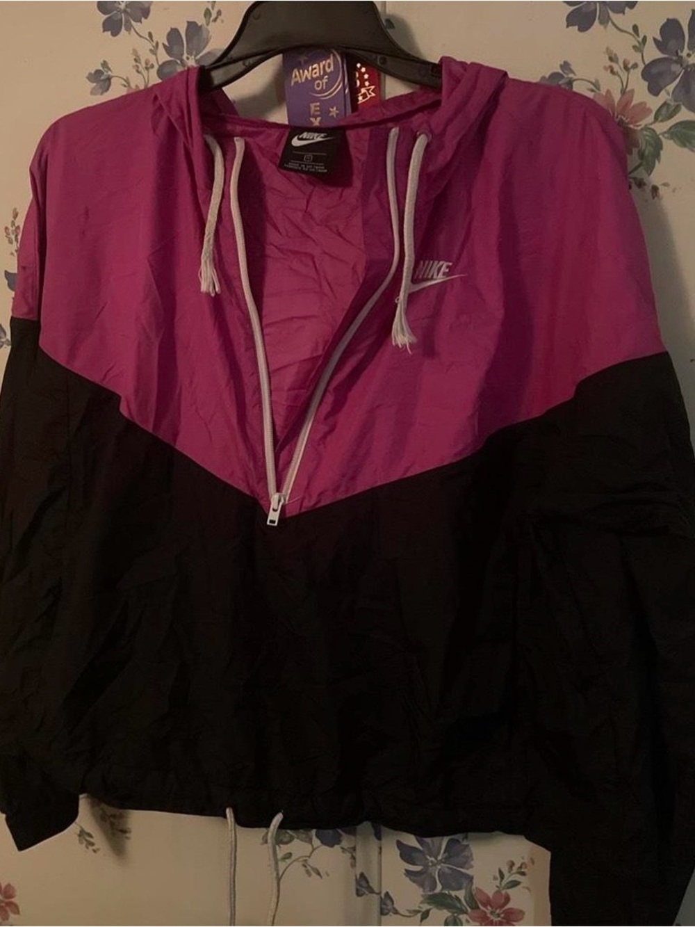Nike Pink and Black Women's Pullover Windbreaker Jacket